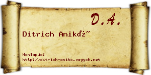 Ditrich Anikó névjegykártya