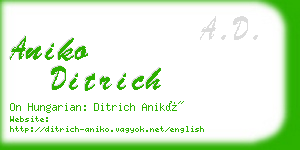 aniko ditrich business card